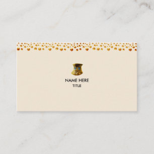 Tarjeta De Visita Elegante confeti dorado en beige