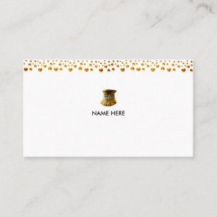 Tarjeta De Visita Elegante Confetti dorado sobre blanco