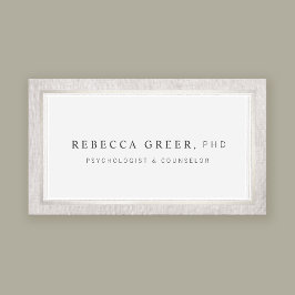 Tarjeta De Visita Elegante consejero y gris claro terapista