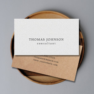 Tarjeta De Visita Elegante consultor blanco de textura Kraft IMPRESO
