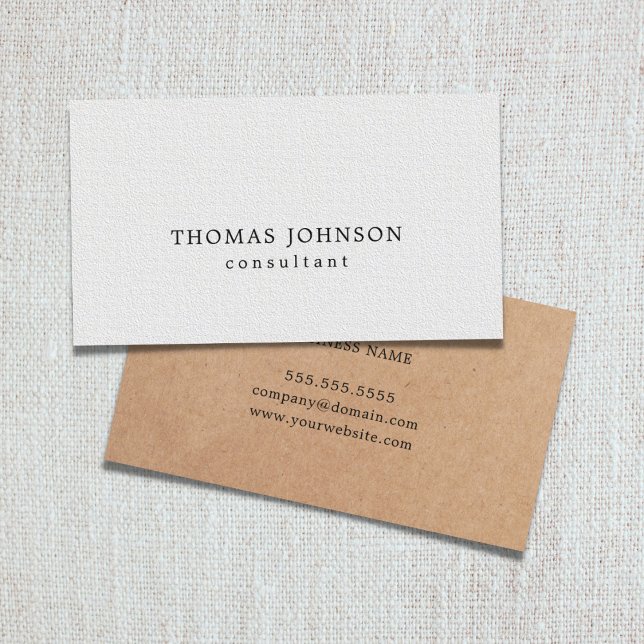 Tarjeta De Visita Elegante consultor blanco de textura Kraft IMPRESO (Subido por el creador)