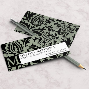 Tarjeta De Visita Elegante Consultor Business William Morris Thistle