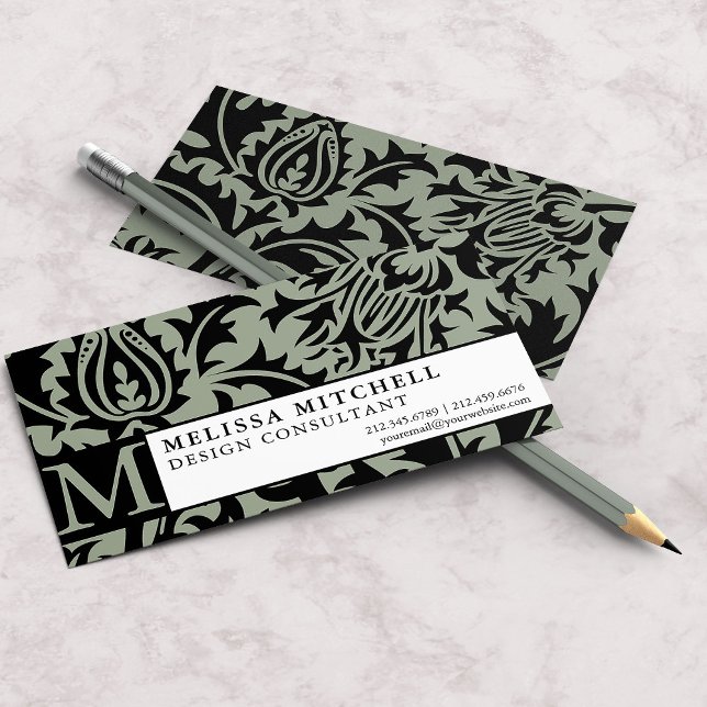 Tarjeta De Visita Elegante Consultor Business William Morris Thistle (Subido por el creador)