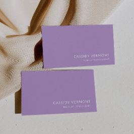 Tarjeta De Visita Elegante Consultor de Belleza de Lavanda