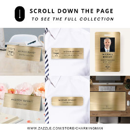 Tarjeta De Visita Elegante Consultor de Monograma Metálico de Oro