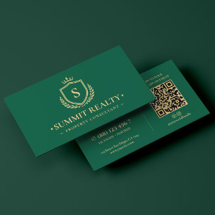 Tarjeta De Visita Elegante Consultor de Propiedades Corredor de Inmu