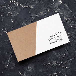 Tarjeta De Visita Elegante Consultor Geométrico De Kraft White