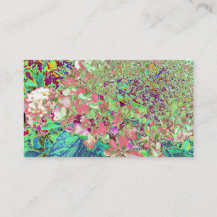 Tarjeta De Visita Elegante Coral y Chartreuse Limelight Hydrangea