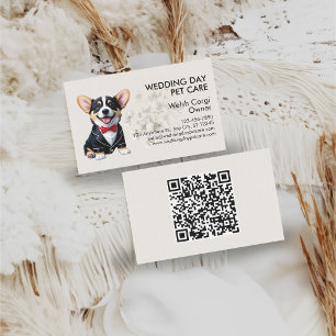 Tarjeta De Visita Elegante Corgi Wedding Day Pet Care