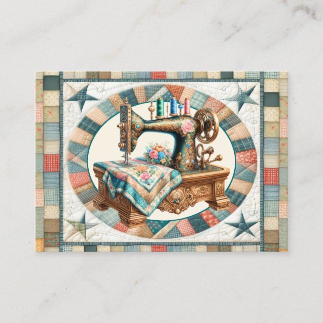 Tarjeta De Visita Elegante coser y calderilla (Anverso)