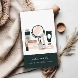 Tarjeta De Visita Elegante cosmético de artistas de maquillaje gris 