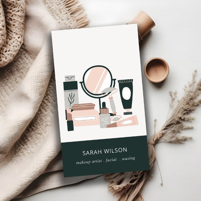 Tarjeta De Visita Elegante cosmético de artistas de maquillaje gris  (Subido por el creador)
