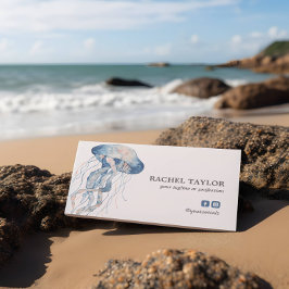 Tarjeta De Visita Elegante costa tropical de la playa azul rosa de l