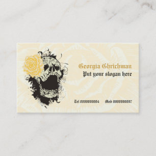 Tarjeta De Visita Elegante cráneo de grunge gótico y personalizado d