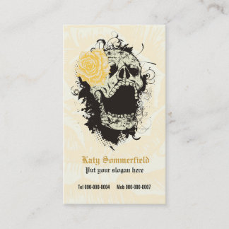 Tarjeta De Visita Elegante cráneo de grunge gótico y personalizado d