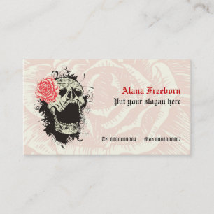 Tarjeta De Visita Elegante cráneo de grunge gótico y personalizado d