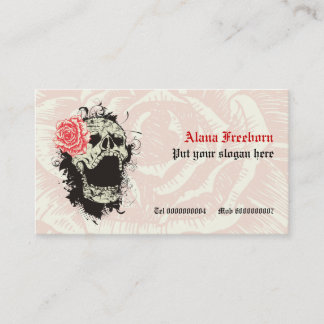 Tarjeta De Visita Elegante cráneo de grunge gótico y personalizado d
