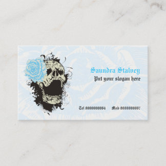 Tarjeta De Visita Elegante cráneo gótico grunge y rosa personalizado
