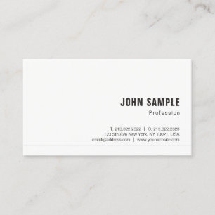 Tarjeta De Visita Elegante Creativo Profesional Simple Moderno Blanc