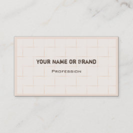 Tarjeta De Visita Elegante Crema Ladrillo Patrón profesional moderno