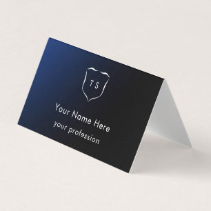 Tarjeta De Visita Elegante Cresta de Monograma Simple Moderno Profes