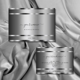 Tarjeta De Visita Elegante cromo Efecto Colores plateados Profesiona