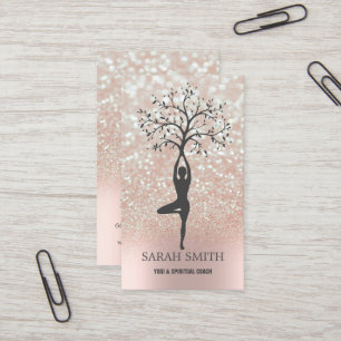 Tarjeta De Visita Elegante Cute Elegant Bokeh Diamonds Yoga