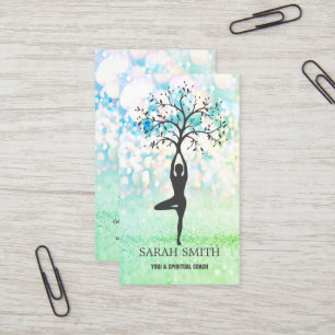 Tarjeta De Visita Elegante Cute Elegant Bokeh Diamonds Yoga