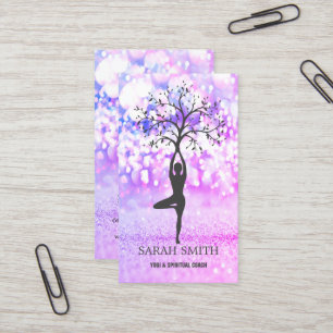 Tarjeta De Visita Elegante Cute Elegant Bokeh Diamonds Yoga