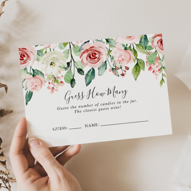 Tarjeta De Visita Elegante Dainty Floral adivina cuántas cartas de j (Subido por el creador)