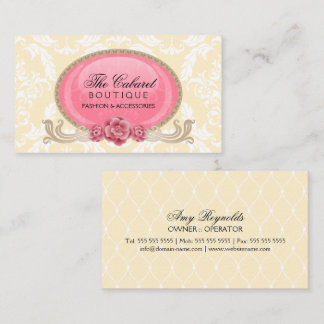 Tarjeta De Visita Elegante Damasco y Floral