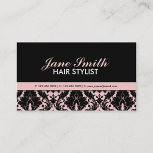 Tarjeta De Visita Elegante Damask Floral Moderno Profesional