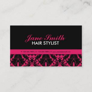 Tarjeta De Visita Elegante Damask Floral Moderno Profesional