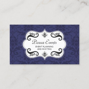 Tarjeta De Visita Elegante Damask y Swirls