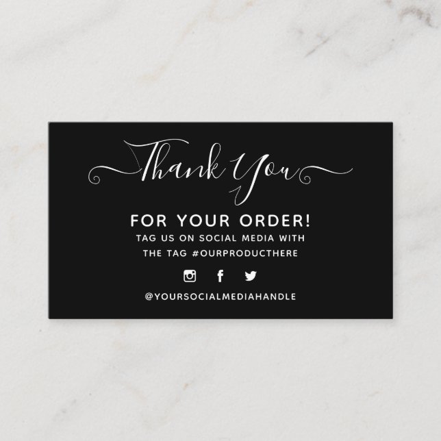 tarjeta de visita elegante de agradecimiento (Anverso)