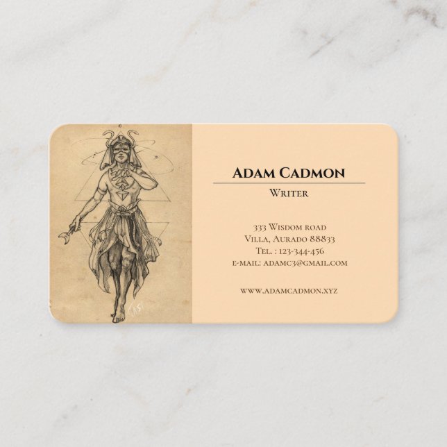 Tarjeta de visita elegante de arte de época magici (Anverso)