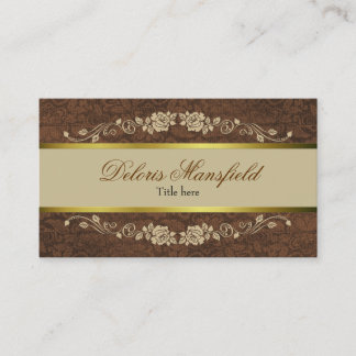Tarjeta de visita elegante de Brown y del moreno