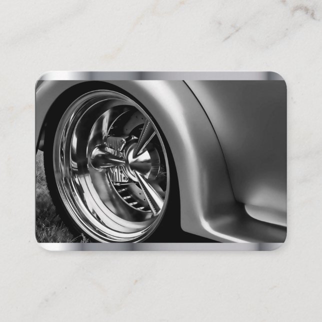 Tarjeta De Visita Elegante, de color plata. (Anverso)