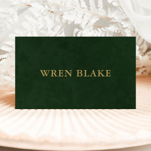 Tarjeta De Visita Elegante de cuero verde oscuro profesional