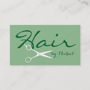 Tarjeta De Visita Elegante De Estilo Cabello Fondo Verde Del Mar Osc