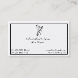 Tarjeta de visita elegante de la arpa