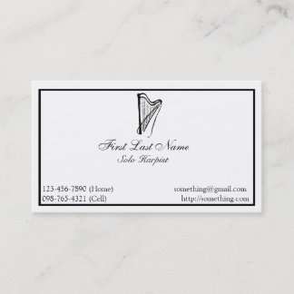 Tarjeta de visita elegante de la arpa
