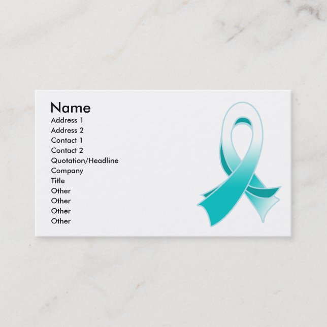 Tarjeta de visita elegante de la cinta del cáncer (Anverso)