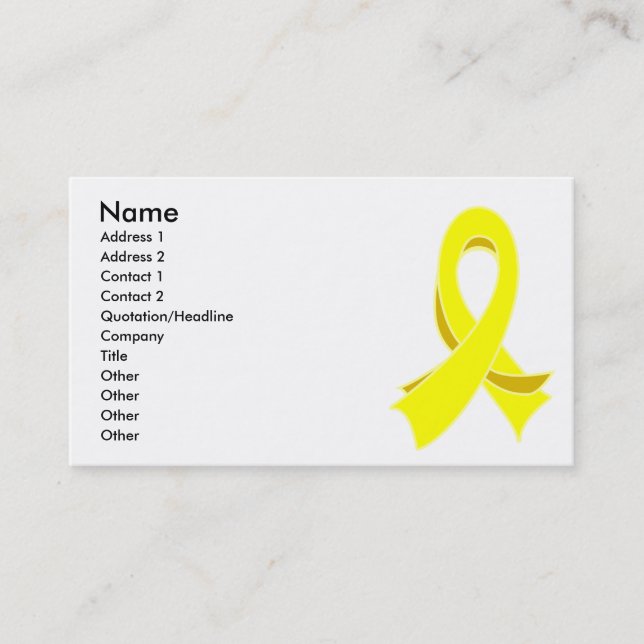 Tarjeta de visita elegante de la cinta del cáncer (Anverso)