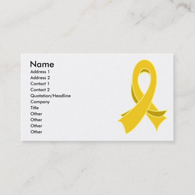 Tarjeta de visita elegante de la cinta del cáncer (Anverso)