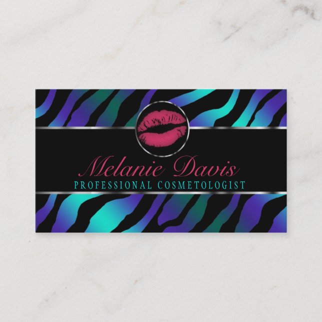 Tarjeta de visita elegante de la cosmetología (Anverso)