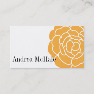 Tarjeta de visita elegante de la flor anaranjada