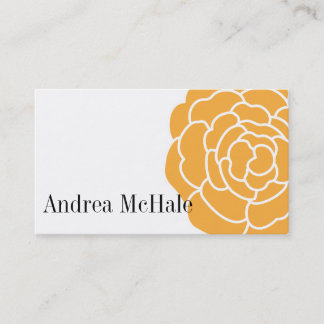Tarjeta de visita elegante de la flor anaranjada