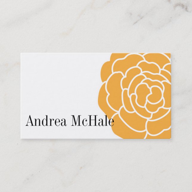Tarjeta de visita elegante de la flor anaranjada (Anverso)