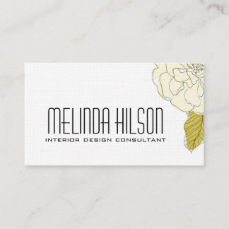 Tarjeta de visita elegante de la flor - crema